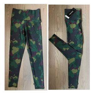 Terez Green Multi-colored camouflage leggings NWT Small